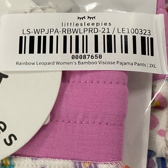 🚩SOLD🚩Little Sleepies Rainbow Leopard Women’s Bamboo Pajama Pants - NWT - XXL - Picture 8 of 10